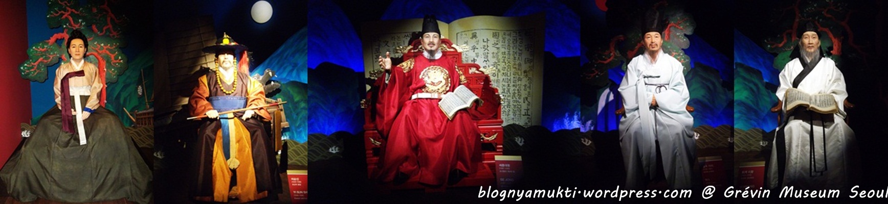 Shin Saimdang, General Yi Sun Shin, King Sejong, Yi I and Yi Hwang @ Grévin Museum Seoul